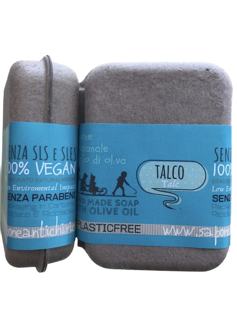 Sapone al talco packaging in cartone riciclato 100 gr (Copia) - immagine 2